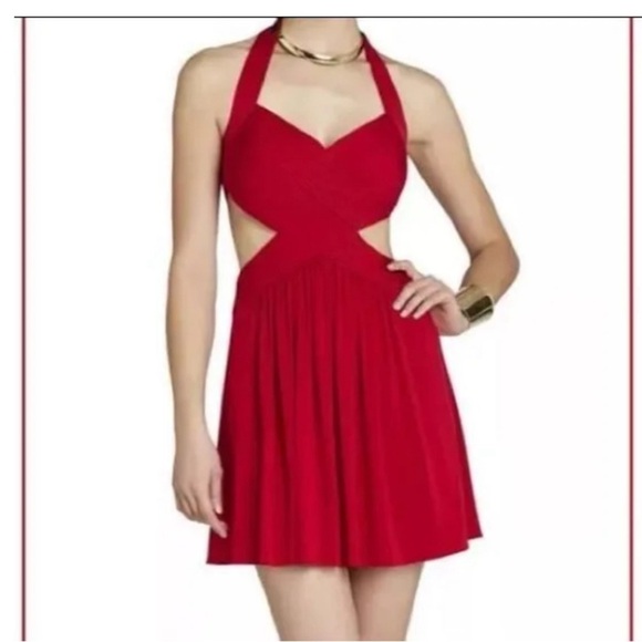 Bcbg red dress cut out open back - Picture 2 of 6